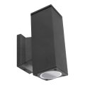 Aigostar - Aplica de exterior pentru perete 2xGU10/230V IP65, pătrată, neagră