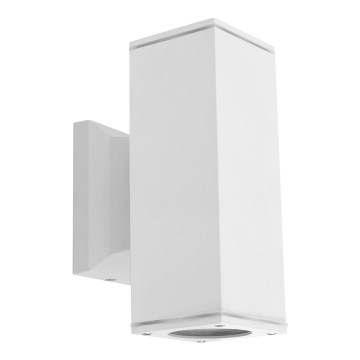 Aigostar - Aplică de perete pentru exterior 2xGU10/230V IP65 albă pătrată