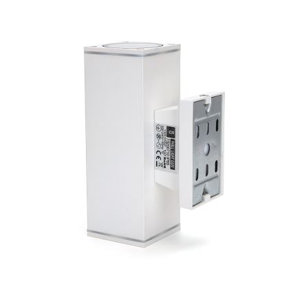 Aigostar - Aplică de perete pentru exterior 2xGU10/230V IP65 albă pătrată
