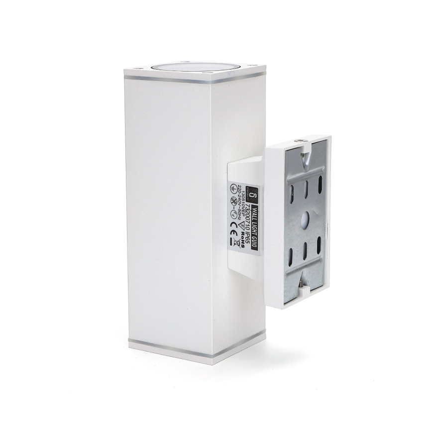 Aigostar - Aplică de perete pentru exterior 2xGU10/230V IP65 albă pătrată