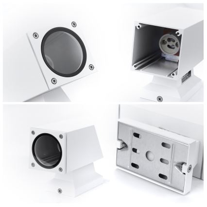 Aigostar - Aplică de perete pentru exterior 2xGU10/230V IP65 albă pătrată