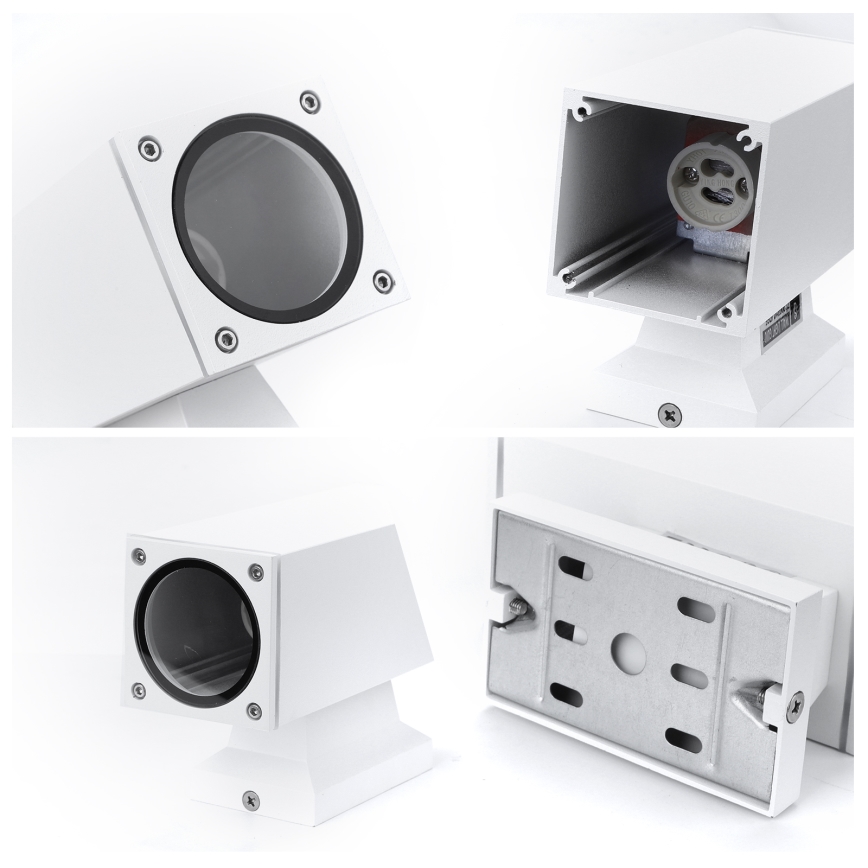 Aigostar - Aplică de perete pentru exterior 2xGU10/230V IP65 albă pătrată