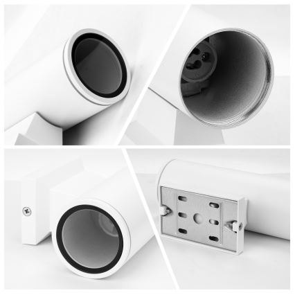 Aigostar - Aplică de perete pentru exterior 2xGU10/230V IP65 albă, rotundă