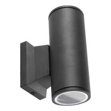 Aigostar - Aplică de perete pentru exterior 2xGU10/35W/230V neagră IP65 rotundă