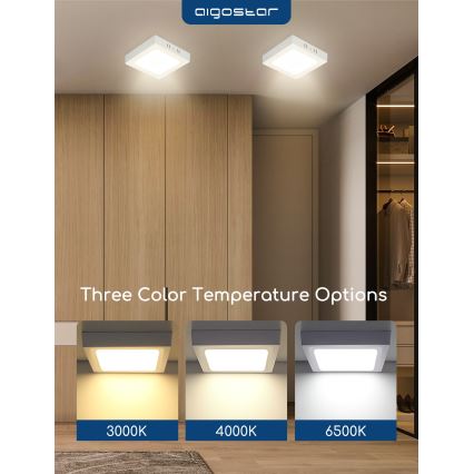 Aigostar - Aplică LED de tavan cu montaj pe suprafață LED/18W/230V 4000K 22,6x22,6 cm albă