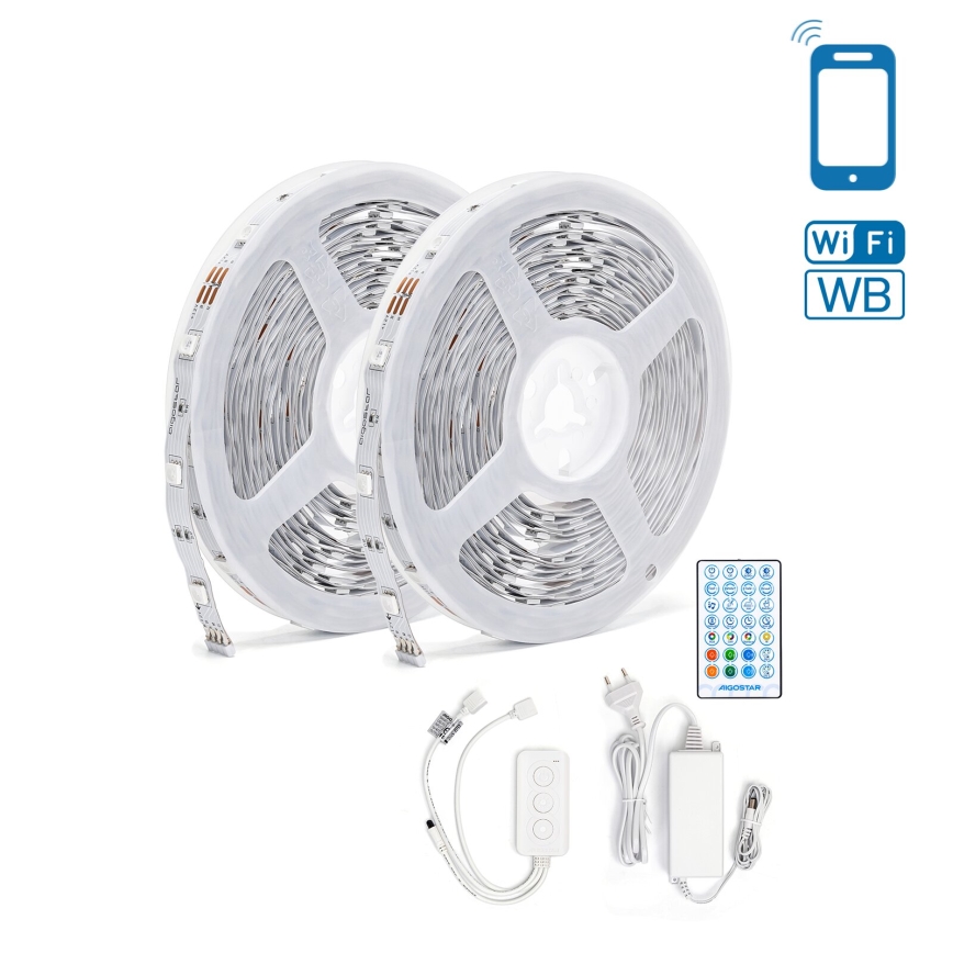 Aigostar - Bandă LED RGBW dimmabilă LED/48W/12V 2x7,5 m Wi-Fi