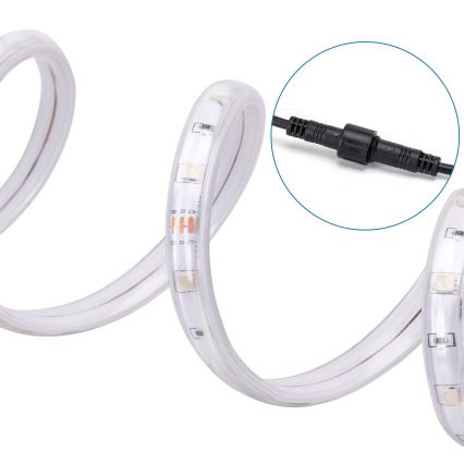 Aigostar - Bandă LED solară RGB dimabilă, 1,6 W / 3,2 V, 3+2 m, IP65, 1800 mAh + telecomandă