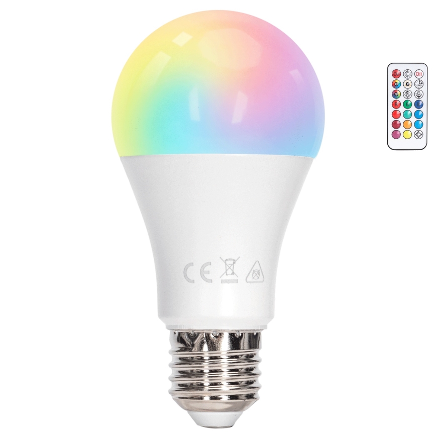 Aigostar - Bec LED RGBW reglabil E27/10W/230V 3000K + telecomandă