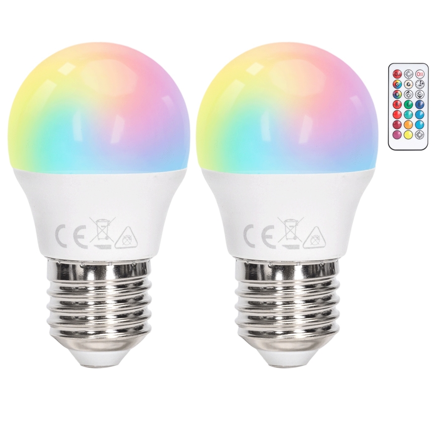 Aigostar - Bec LED RGBW reglabil G45 E27/6W/230V 3000K + telecomandă