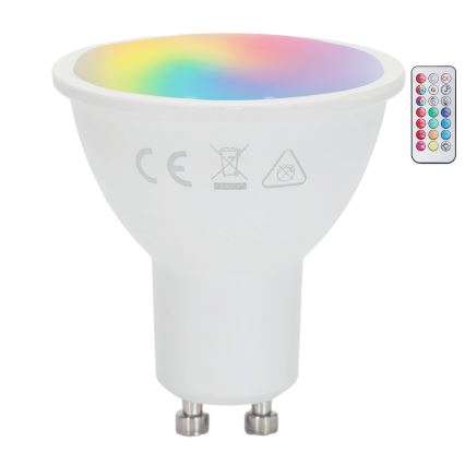 Aigostar - Bec LED RGBW dimerizabil GU10/4,8W/230V 3000K + telecomandă
