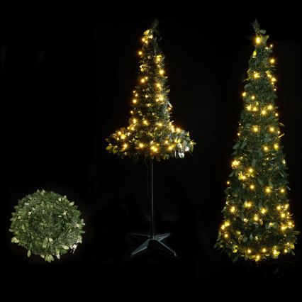 Aigostar - Brad de Crăciun LED pentru exterior, 1,2 m, 80 LED, IP44, verde, alb cald