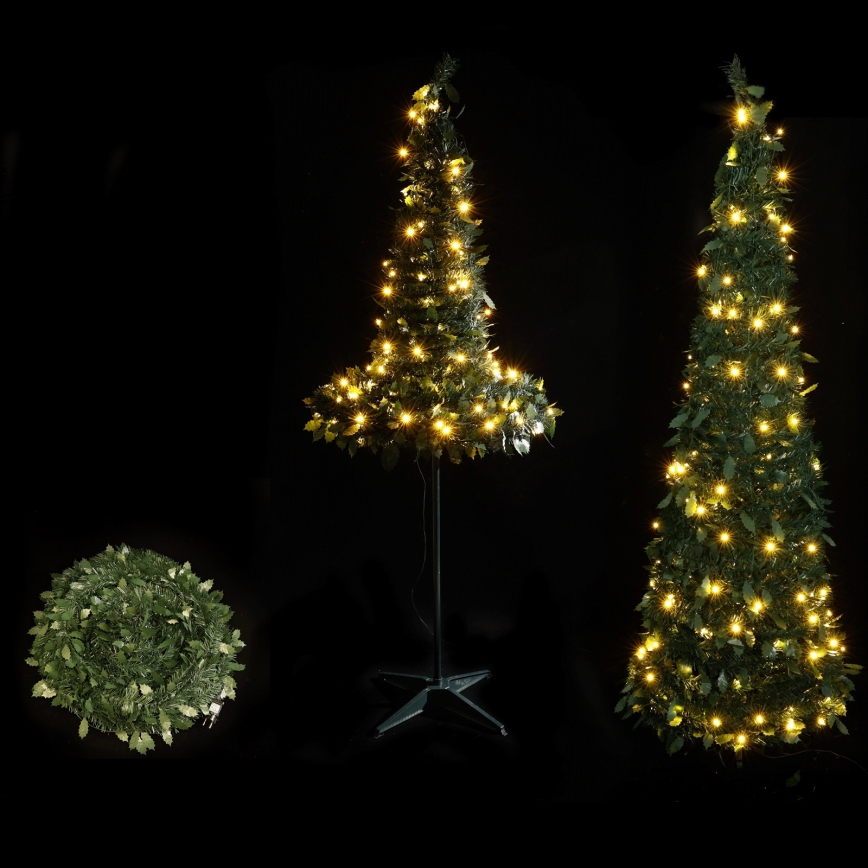 Aigostar - Brad de Crăciun LED pentru exterior, 1,2 m, 80 LED, IP44, verde, alb cald