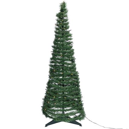 Aigostar - Brad de Crăciun LED pentru exterior, 1,2 m, 80 LED, IP44, verde, alb cald