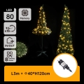 Aigostar - Brad de Crăciun LED pentru exterior, 1,2 m, 80 LED, IP44, verde, alb cald