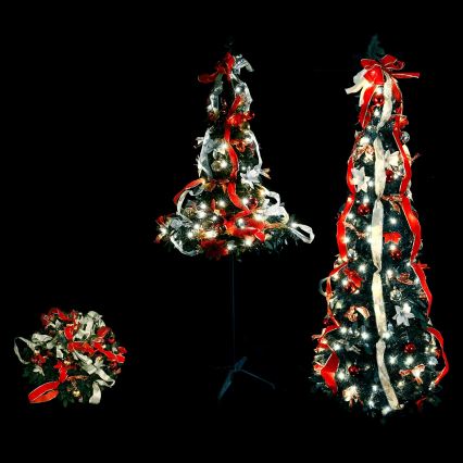 Aigostar - Brad de Crăciun LED pentru exterior, 150 LED, 1,8 m, IP44, roșu și alb rece