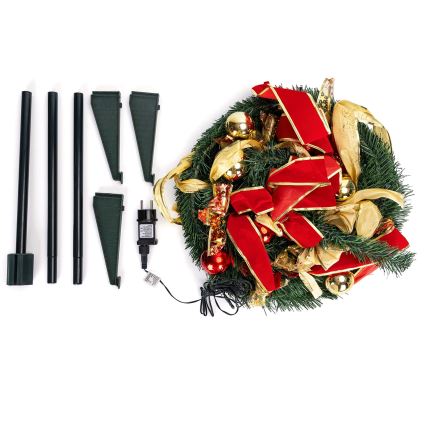 Aigostar - Brad de Crăciun LED pentru exterior, 100 LED, 1,5 m, IP44, roșu și alb rece