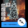 Aigostar - Brad de Crăciun LED pentru exterior, 125 LED, 8 funcții, 1,2 m, IP44, alb rece