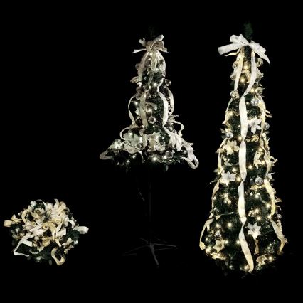 Aigostar - Brad de Crăciun exterior cu 150 LED, 1,8 m, IP44, alb/auriu, lumină alb rece