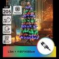 Aigostar - Brad de Crăciun LED pentru exterior, 205 LED, 8 funcții, 1,8 m, IP44, multicolor