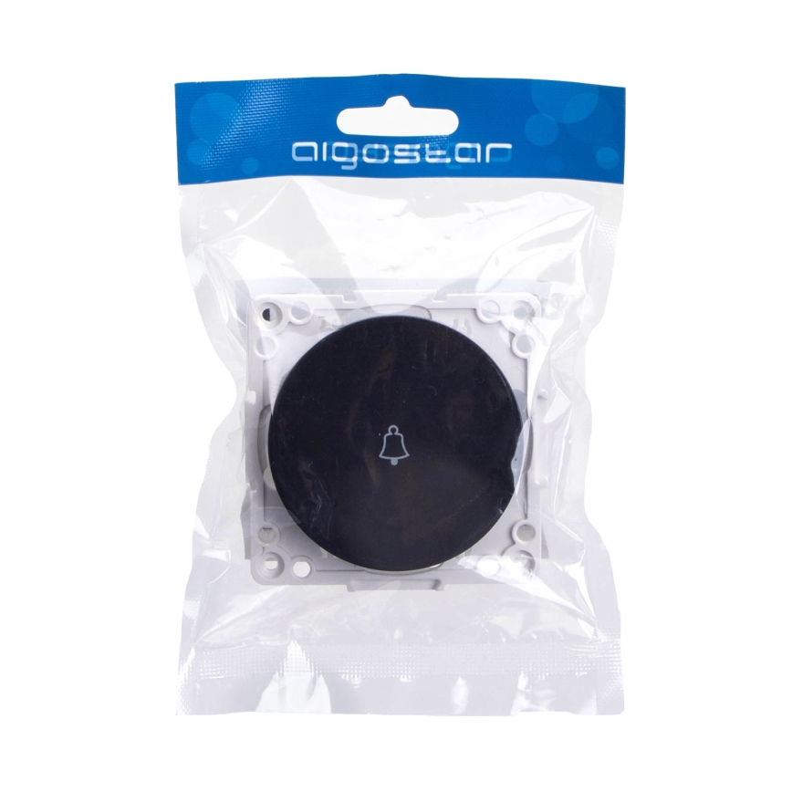 Aigostar - Buton de sonerie simplu, fără ramă, negru