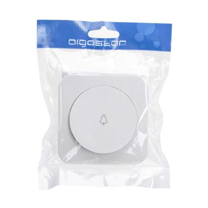 Aigostar - Buton simplu pentru sonerie, cu ramă, alb