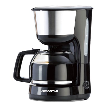 Aigostar - Cafetieră cu picurare 1,25l 1000W/230V negru