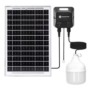 Aigostar - candelabru solar LED/70W/12V 6000 mAh 6500K IP65 Ø 12 cm + telecomandă