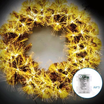 Aigostar - Coronă de Crăciun LED 3D pentru exterior, 72 LED/3xAA, Ø 50 cm, IP44, alb cald