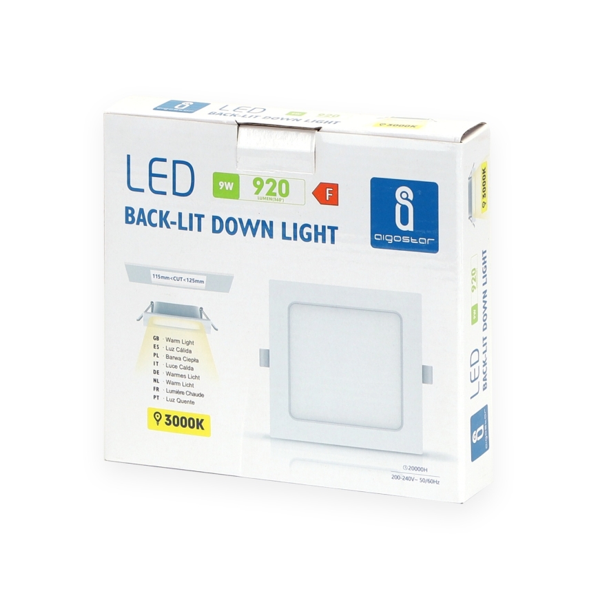 Aigostar - Corp de iluminat încastrat LED/9W/230V 3000K 14,5x14,5 cm alb