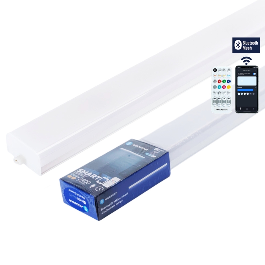 Aigostar - Corp de iluminat LED tip fluorescent MESH, 30W, 230V, 6500K, reglabil, cu telecomandă