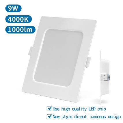 Aigostar - Corp de iluminat LED încastrat 9W/230V, 4000K, 14,5x14,5 cm, alb