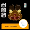 Aigostar - Decorațiune de Crăciun LED, ren 28 cm, 218 LED, alimentare 3xAA, IP44, cu telecomandă