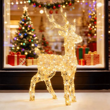 Aigostar - Decorațiune de exterior LED pentru Crăciun 120xLED/8 funcții 0,8m IP44 alb cald om de zăpadă