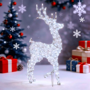 Aigostar - Decorațiune exterioară de Crăciun cu LED 240xLED/8 funcții 1,25m IP44 alb rece cerb