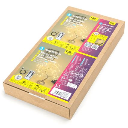 Aigostar - Decorațiune LED de Crăciun 108xLED/3xAA/8 funcții 45cm alb cald