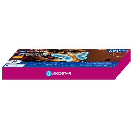 Aigostar - Decorațiune LED pentru exterior 246xLED/9W/230V 42 cm IP44 fluture/albastru
