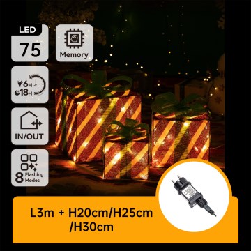 Aigostar- Decorațiune LED de Crăciun pentru exterior 3,6W/31/230V 2700K 20/25/30cm IP44 cadouri