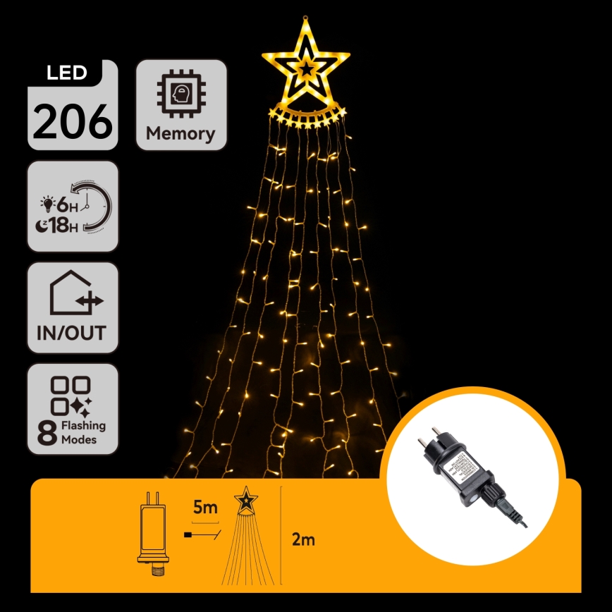 Aigostar - Decorațiune LED de Crăciun pentru exterior LED/3,6W/230V 2m IP44 alb cald