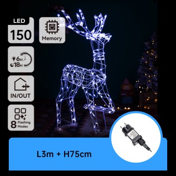 Aigostar - Decorațiune LED de Crăciun pentru exterior LED/3,6W/31/230V 6500K 75 cm IP44 ren