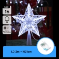 Aigostar - Decorațiune LED de Crăciun, stea, 16x LED, alimentare 3x AA, lumină albă rece