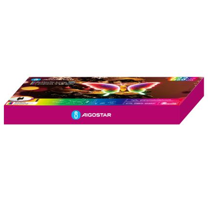 Aigostar - Decorațiune LED de exterior 222xLED/12W/230V 60 cm IP44 fluture/multicolor