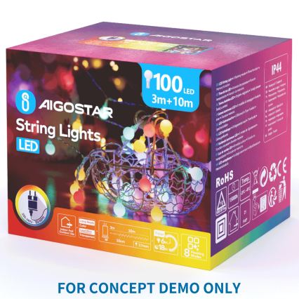 Aigostar - Decorațiune LED pentru exterior 162xLED 42 cm IP44 fluture/multicolor