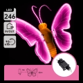 Aigostar - Decorațiune LED pentru exterior 246xLED/9W/230V 42 cm IP44 fluture/roz