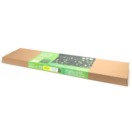 Aigostar - Decorațiune solară cu LED 148xLED/2x1,2m IP65 300 mAh alb cald iedera