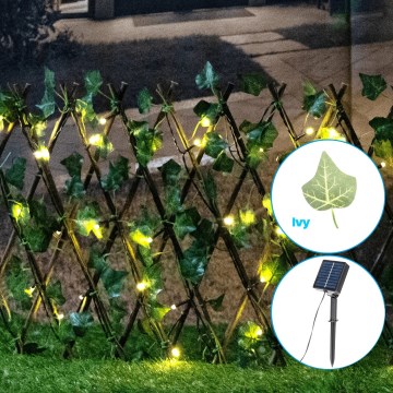 Aigostar - Decorațiune solară LED 56xLED/2x0,4m IP65 300 mAh alb cald ivy