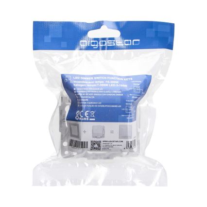 Aigostar - Dimmer fără ramă 250V/10A argintiu