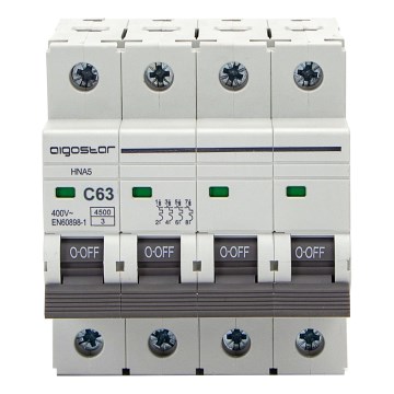 Aigostar - Disjunctor 4 poli 4P-63A-C 400V