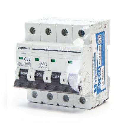Aigostar - Disjunctor 4 poli 4P-63A-C 400V