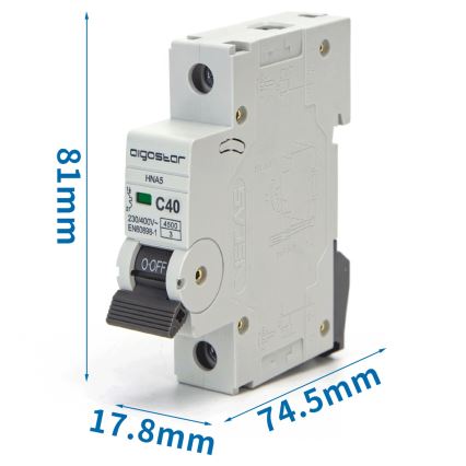 Aigostar - Disjunctor monofazat 1P-40A-C 230-400V