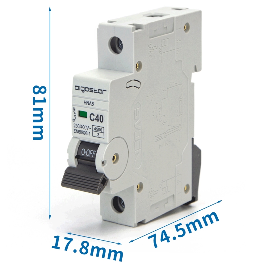 Aigostar - Disjunctor monofazat 1P-40A-C 230-400V